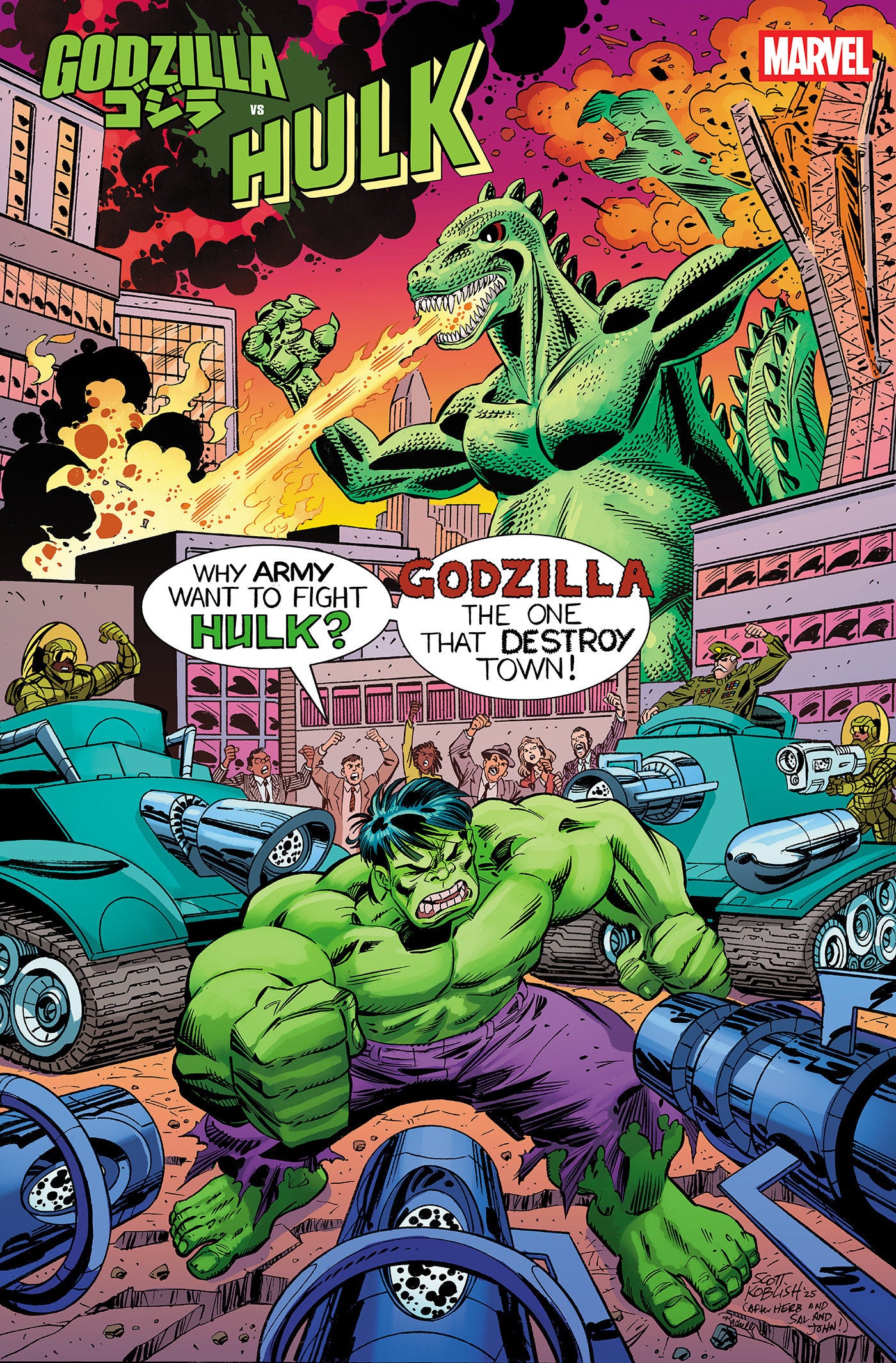 アメコミ mtbsskyg Godzilla vs. Hulk #1 Scott Koblish Classic Variant