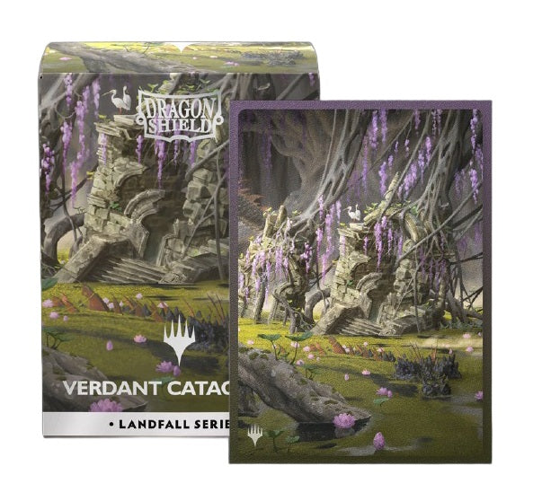 Dragon Shields: (100) Matte Dual Art - Magic the Gathering - Landfall Series - Verdant Catacombs (DISPLAY 10)