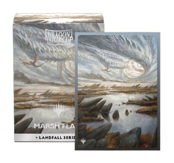 Dragon Shields: (100) Matte Dual Art - Magic the Gathering - Landfall Series - Marsh Flats (DISPLAY 10)