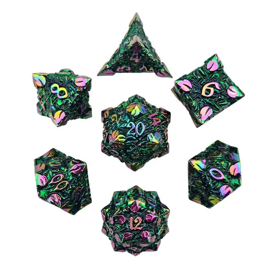 Druids Grove Green Metal RPG Dice Set of 7