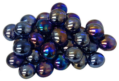 CHX 01176 Crystal Dark Blue Iridized Glass Stones in 5.5` Tube (40)