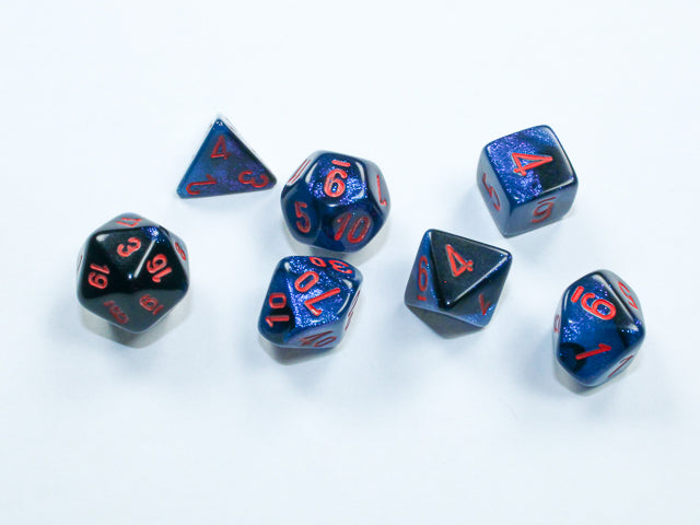 CHX 20658 Gemini: Mini-Polyhedral Black-Starlight/red 7-Die Set