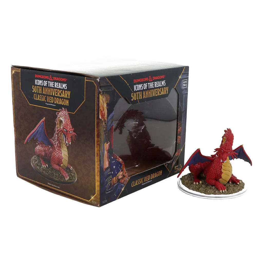 Dungeons & Dragons: Icons of the Realms Set 31 50th Anniversary Classic Red Dragon Boxed Miniature