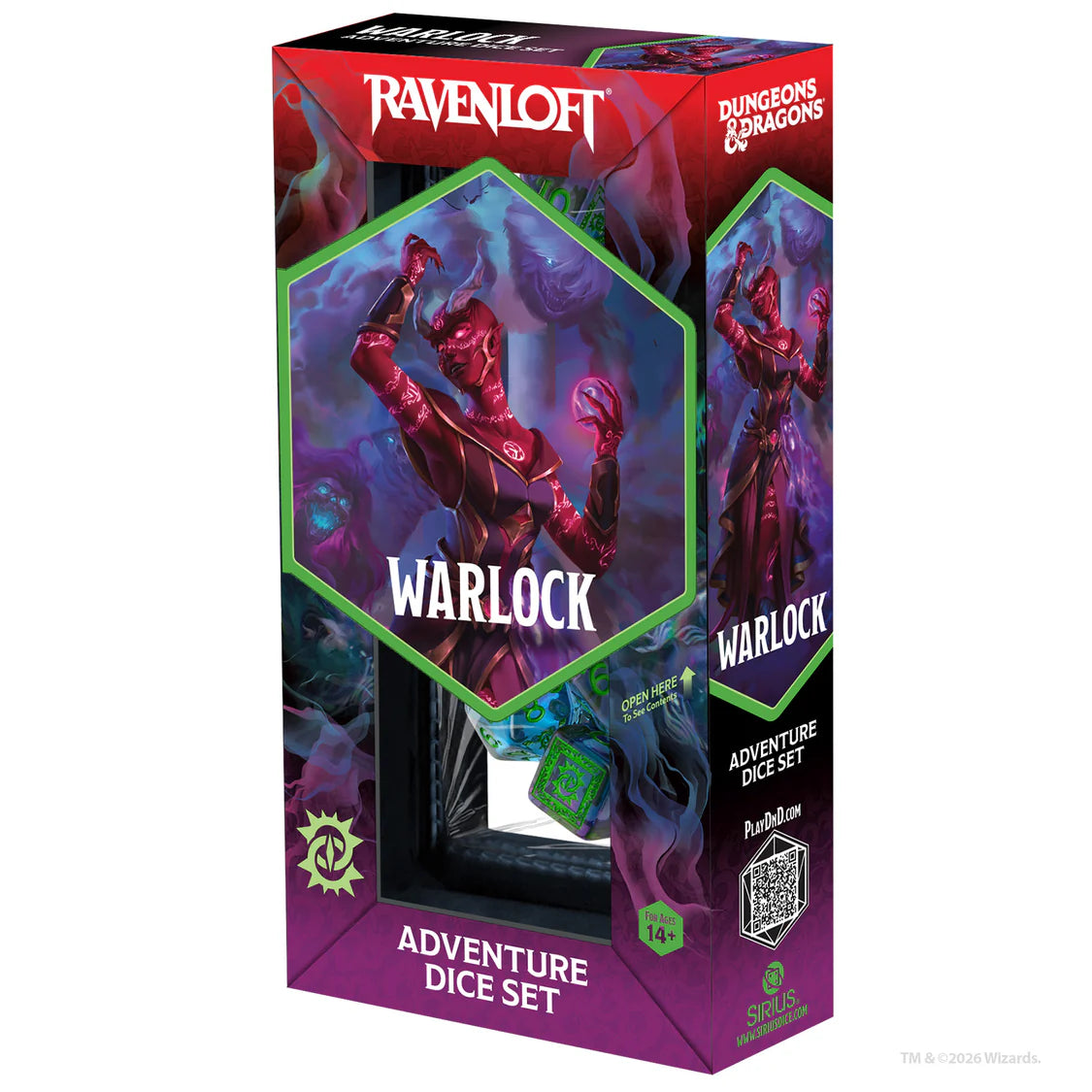 Dungeons & Dragons Adventure Dice - Warlock: Purple, Green