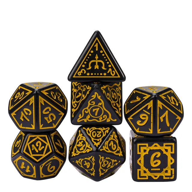 Cryptic Knots Golden Cuirass Dice Set