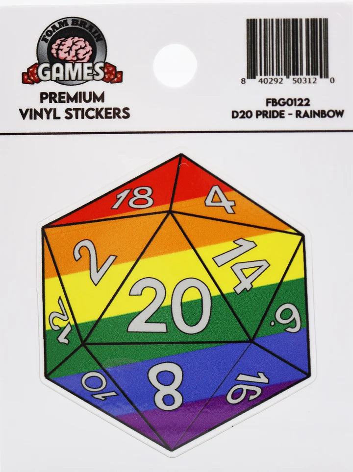 D20 Sticker Rainbow Pride