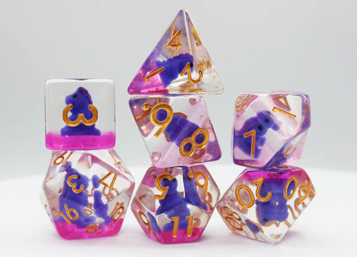Purple T-Rex Dice Set