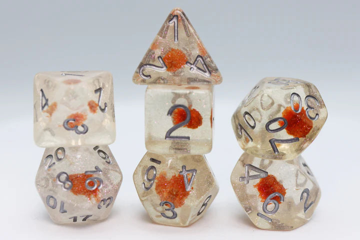 Frost Covered Flowers RPG Dice Set