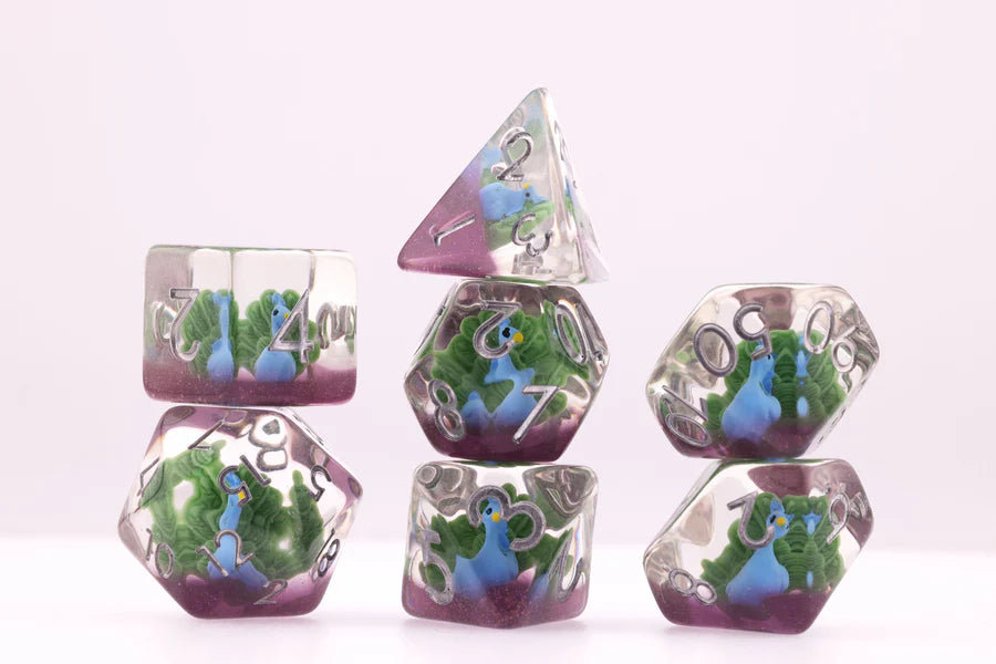 Vibrant Peacock RPG Dice Set
