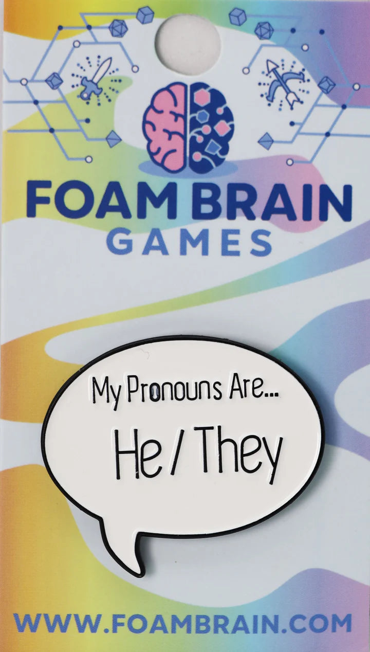 Speech Bubble Pin He/They Pronouns