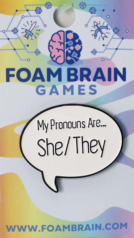 Speech Bubble Pin She/They Pronouns