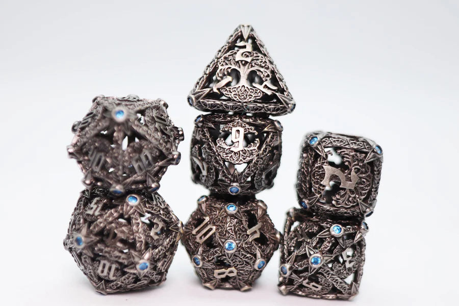 Trees of Virtue: Tree of Perserverance Hollow Metal RPG Dice Set
