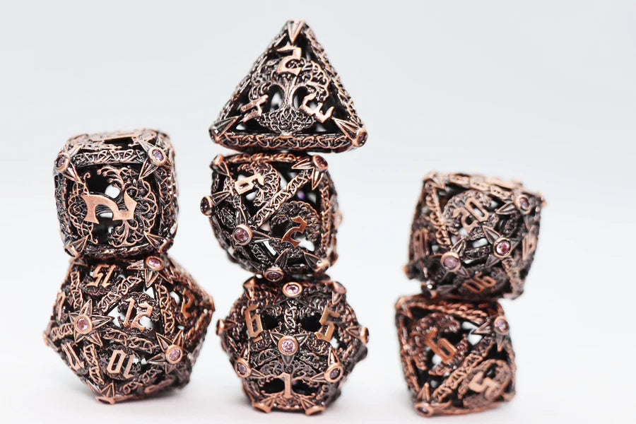 Trees of Virtue: Tree of Tolerance Hollow Metal RPG Dice Set