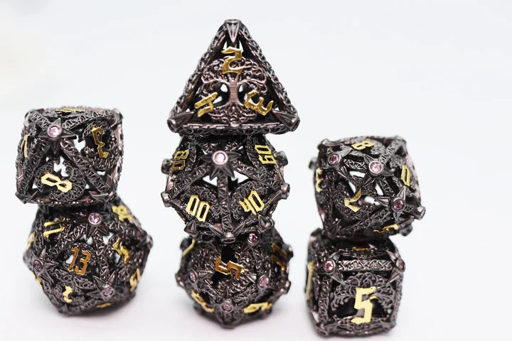 Trees of Virtue: Tree of Vigilance Hollow Metal RPG Dice Set