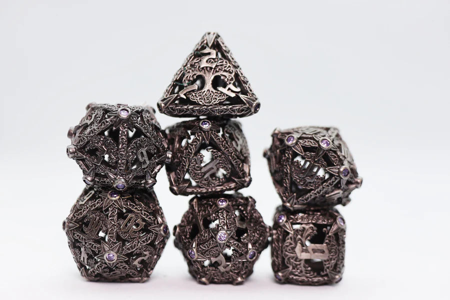 Trees of Virtue: Tree of Wisdom Hollow Metal RPG Dice Set
