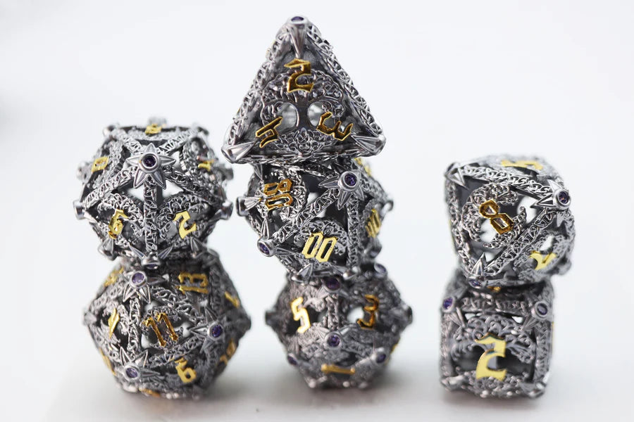 Trees of Virtue: Tree of Philomathy Hollow Metal RPG Dice Set