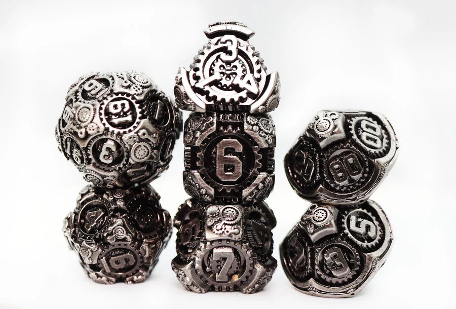 Airship Gears: Fierce Flotilla Metal RPG Dice Set