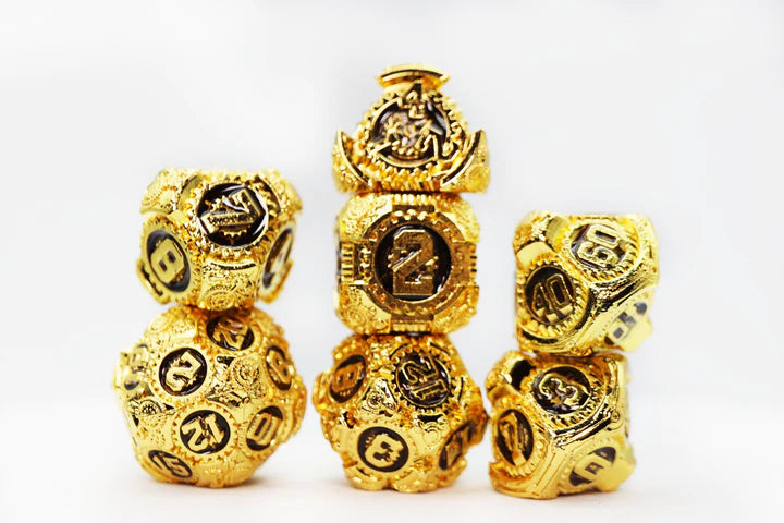 Airship Gears: Imperial Aircraft Metal RPG Dice Set