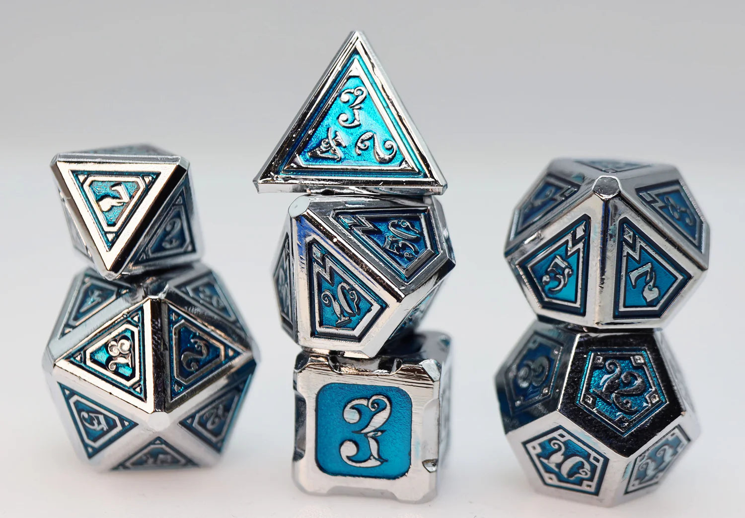 Alchemist Metals Ice - Metal RPG Dice Set