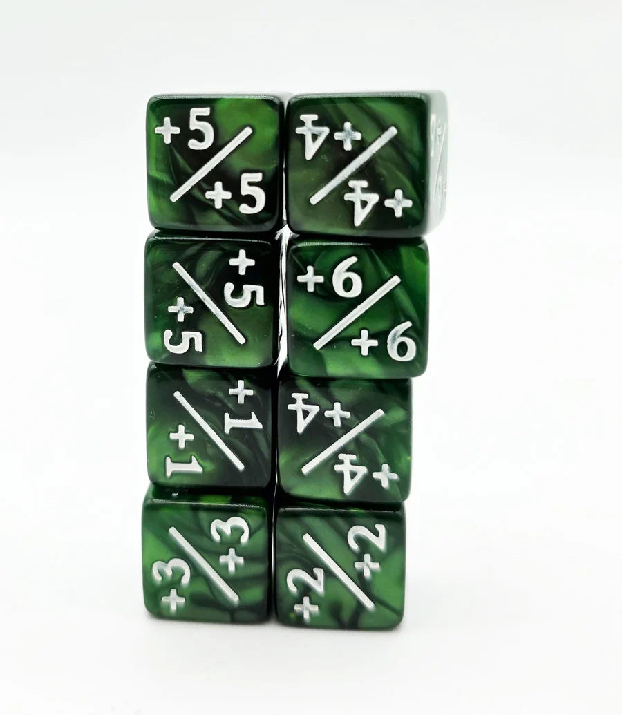+1/+1 Pearl Green Counters for Magic - Set of 8