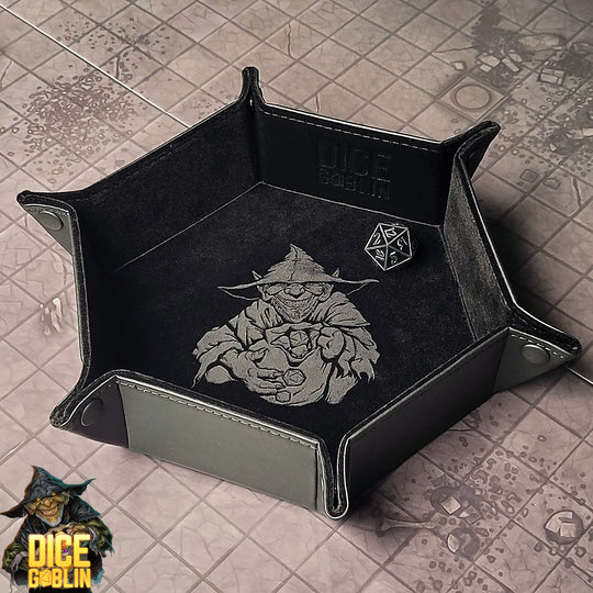 Dice Goblin Hexagon Snap Folding Dice Tray Black