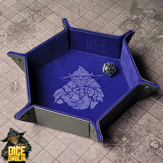 Dice Goblin Hexagon Snap Folding Dice Tray Blue