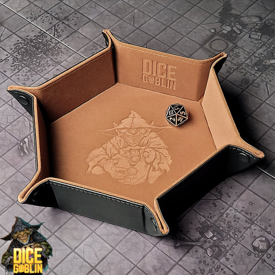 Dice Goblin Hexagon Snap Folding Dice Tray Brown