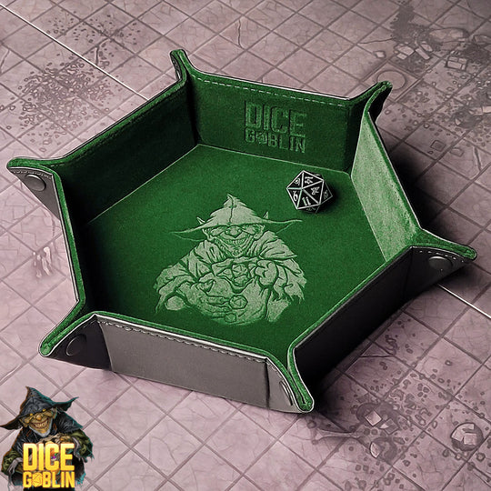 Dice Goblin Hexagon Snap Folding Dice Tray Green