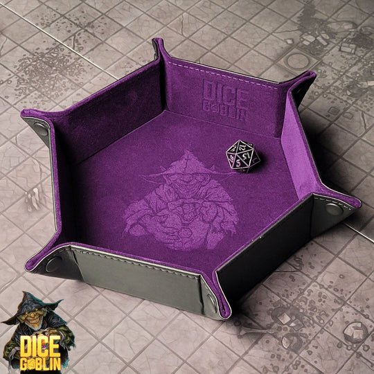 Dice Goblin Hexagon Snap Folding Dice Tray Purple
