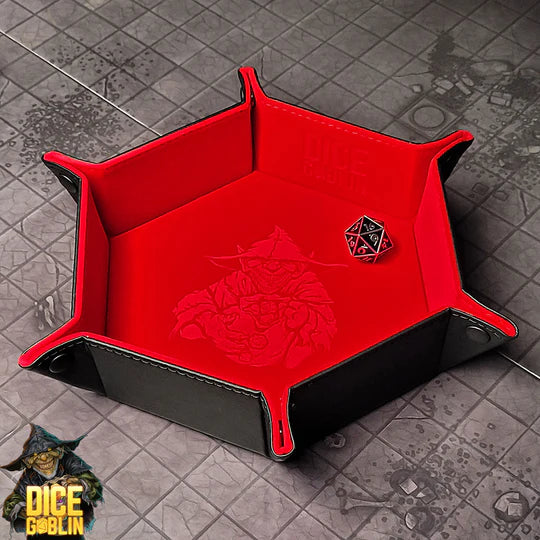 Dice Goblin Hexagon Snap Folding Dice Tray Red