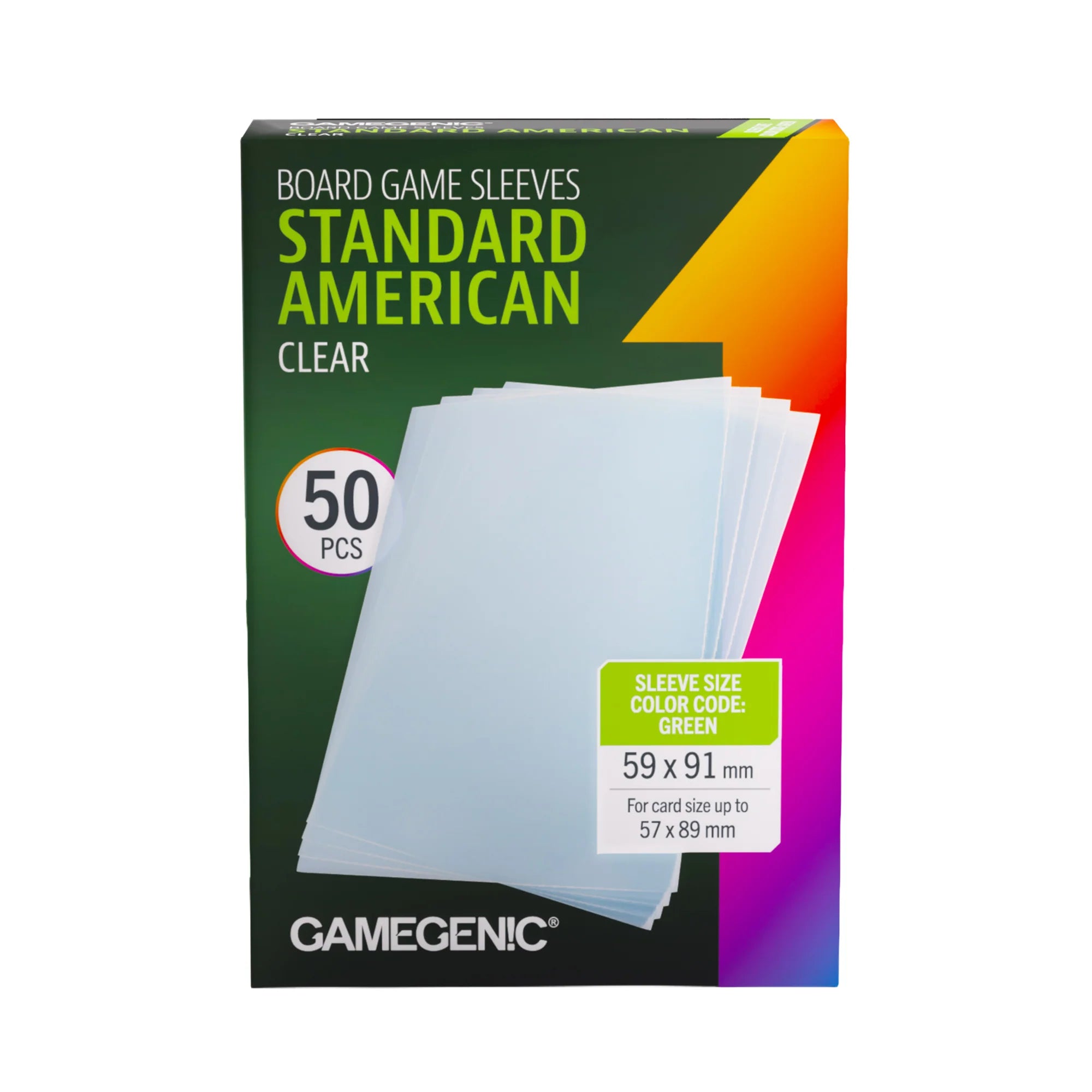 Gamegenic Board Game Sleeves Standard American Clear