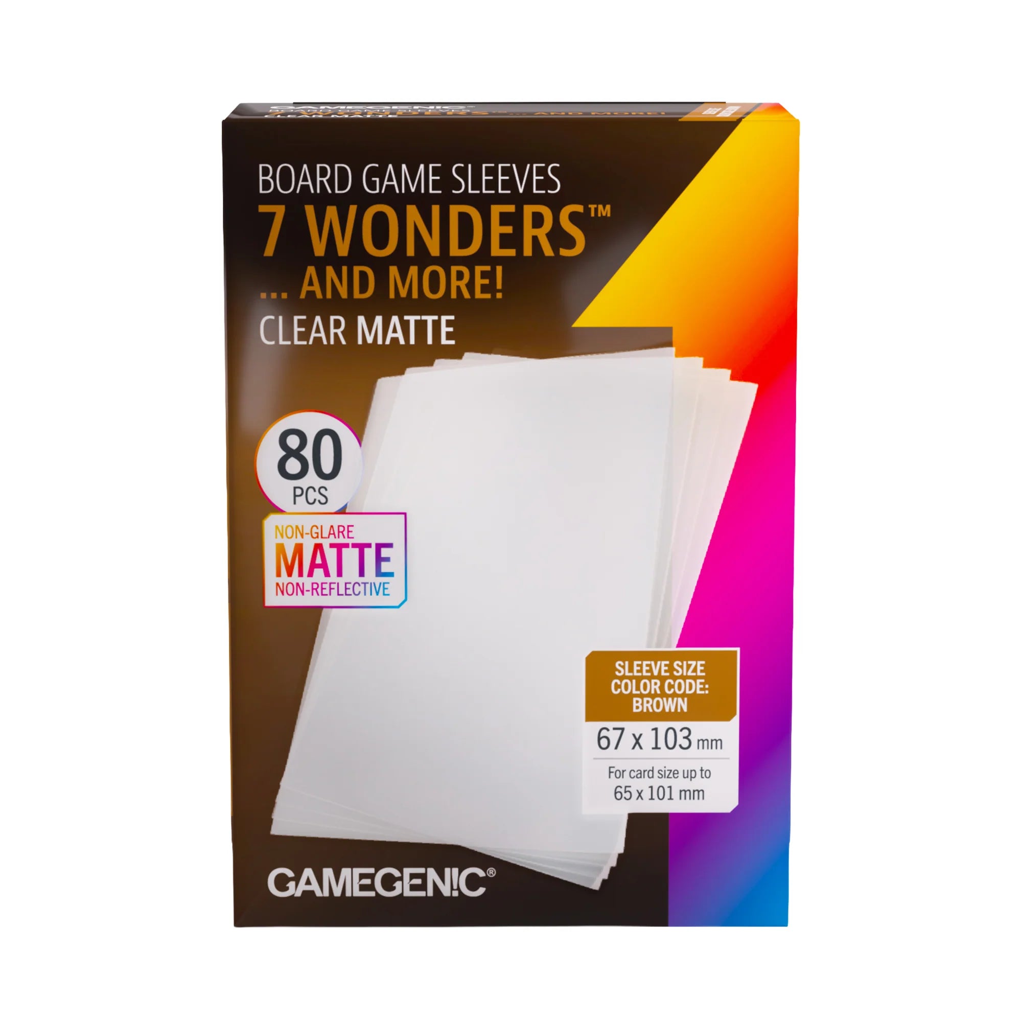 Gamegenic Matte Sleeves: 7 Wonders (67 X 103 MM)