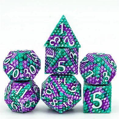 Dragon Scale Lagoon Metal Dice Set