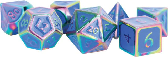 Metal Dice Rainbow w/ Blue Enamel