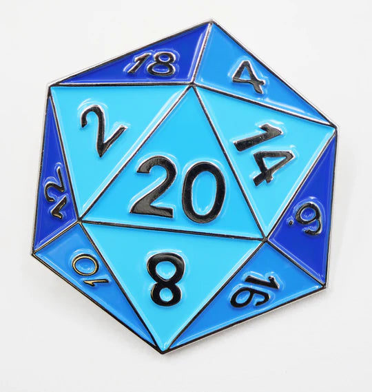 Blue D20 Pin