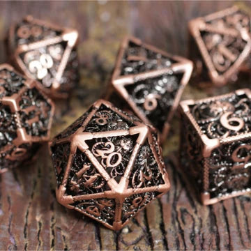 Copper Dofleini Hollow Metal Dice Set