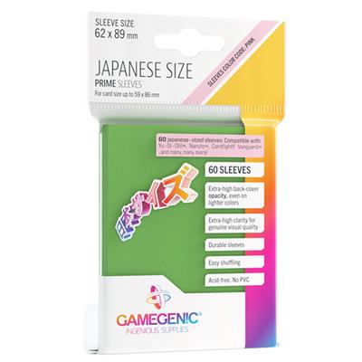 Gamegenic Prime Japanese Sized Sleeves Green