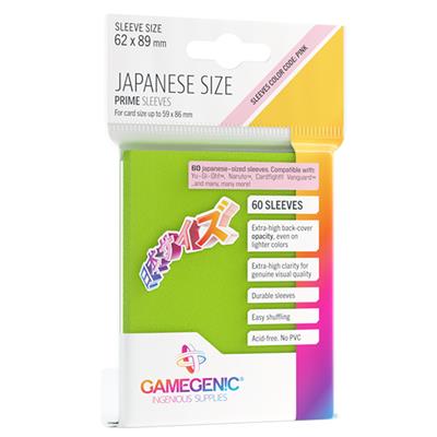 Gamegenic Prime Japanese Sized Sleeves Lime