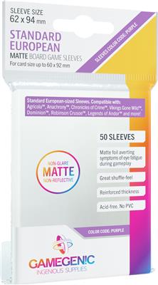 Gamegenic Matte Sleeves Standard European (62 x 94 mm)