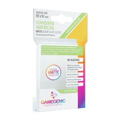 Gamegenic Matte Sleeves Standard American (59 x 91 mm)