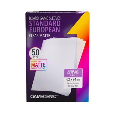 Gamegenic Matte Sleeves Standard European (62 x 94 mm)