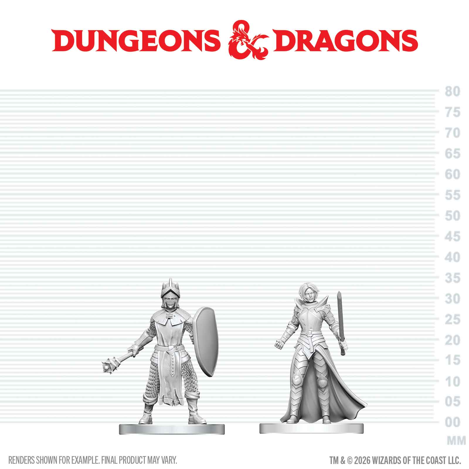 Dungeons & Dragons: Nolzur's Marvelous Unpainted Miniatures - W29 Black Gauntlet & Zhentilar Paladin of Bane