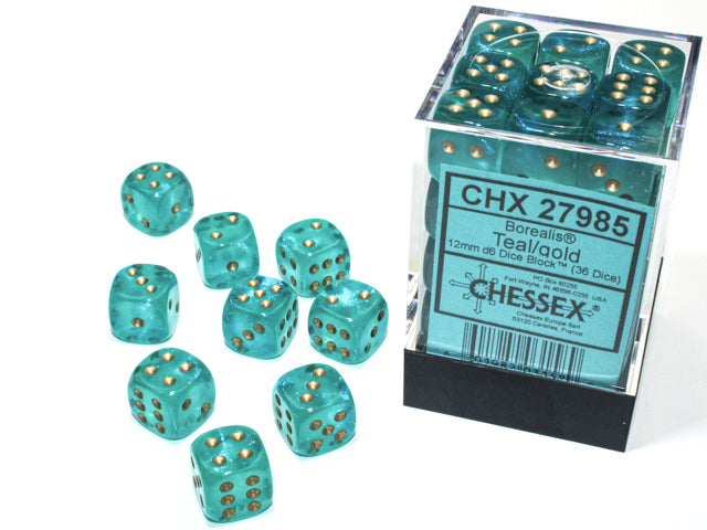 CHX 27985 BOREALIS 36D6 TEAL/GOLD 12MM LUMINARY