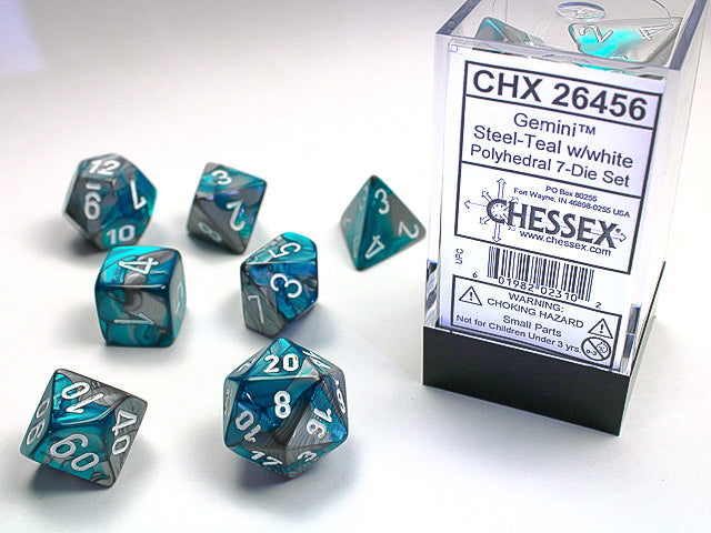 CHX 26456 GEMINI 7-DIE SET STEEL-TEAL/WHITE