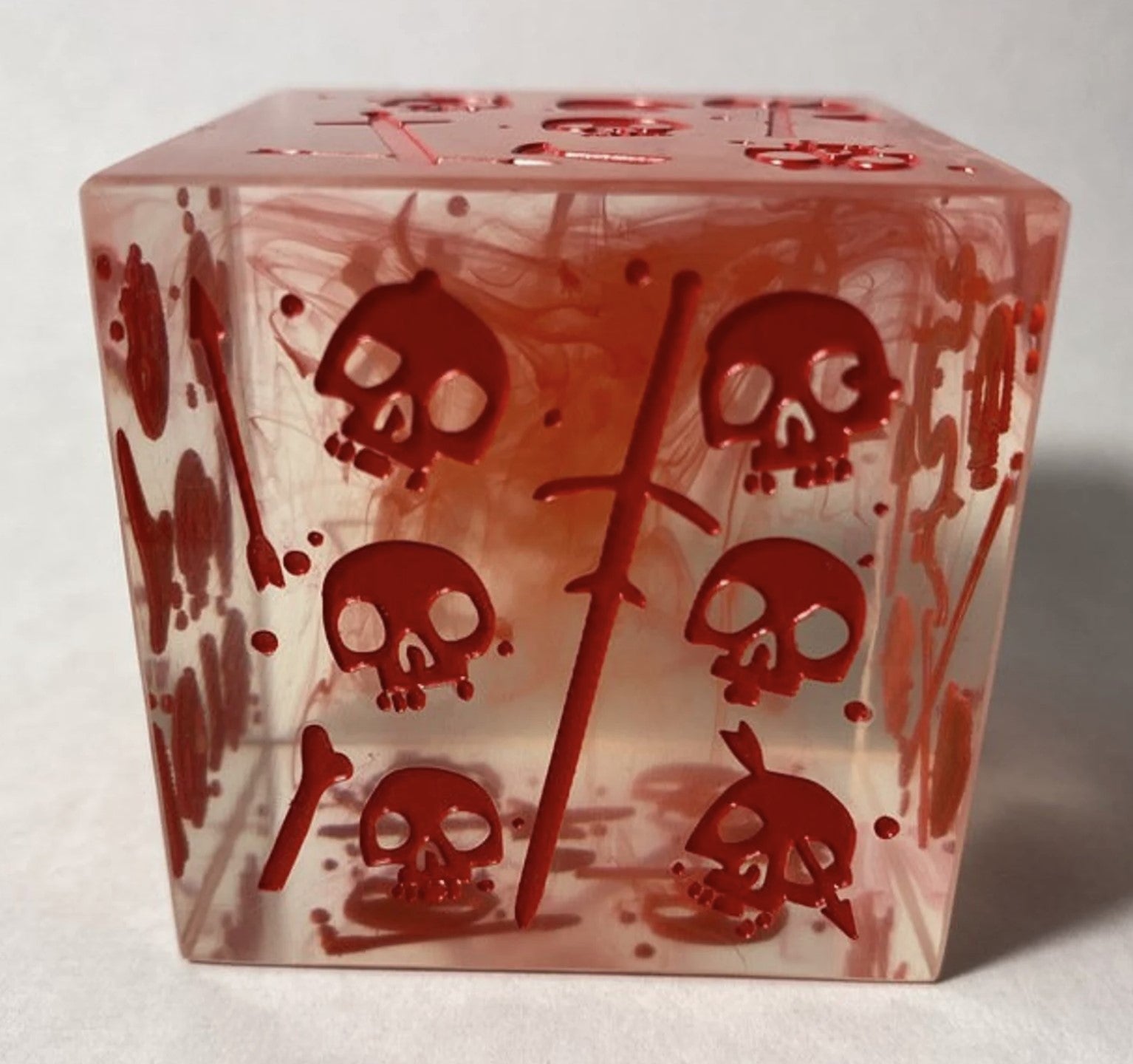 Massive Gelatinous Cube - Mini/Die in One - Blood Filled Red