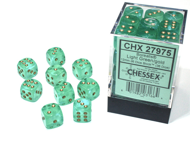 CHX 27975 BOREALIS 36D6 LIGHT GREEN/GOLD 12MM LUMINARY