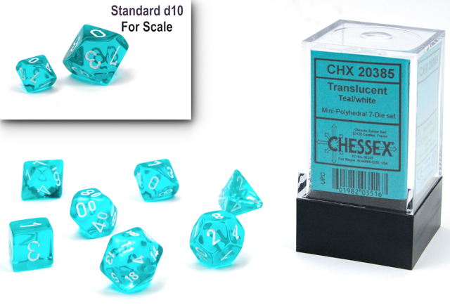 CHX 20385 MINI TRANSLUCENT 7-DIE SET TEAL/WHITE