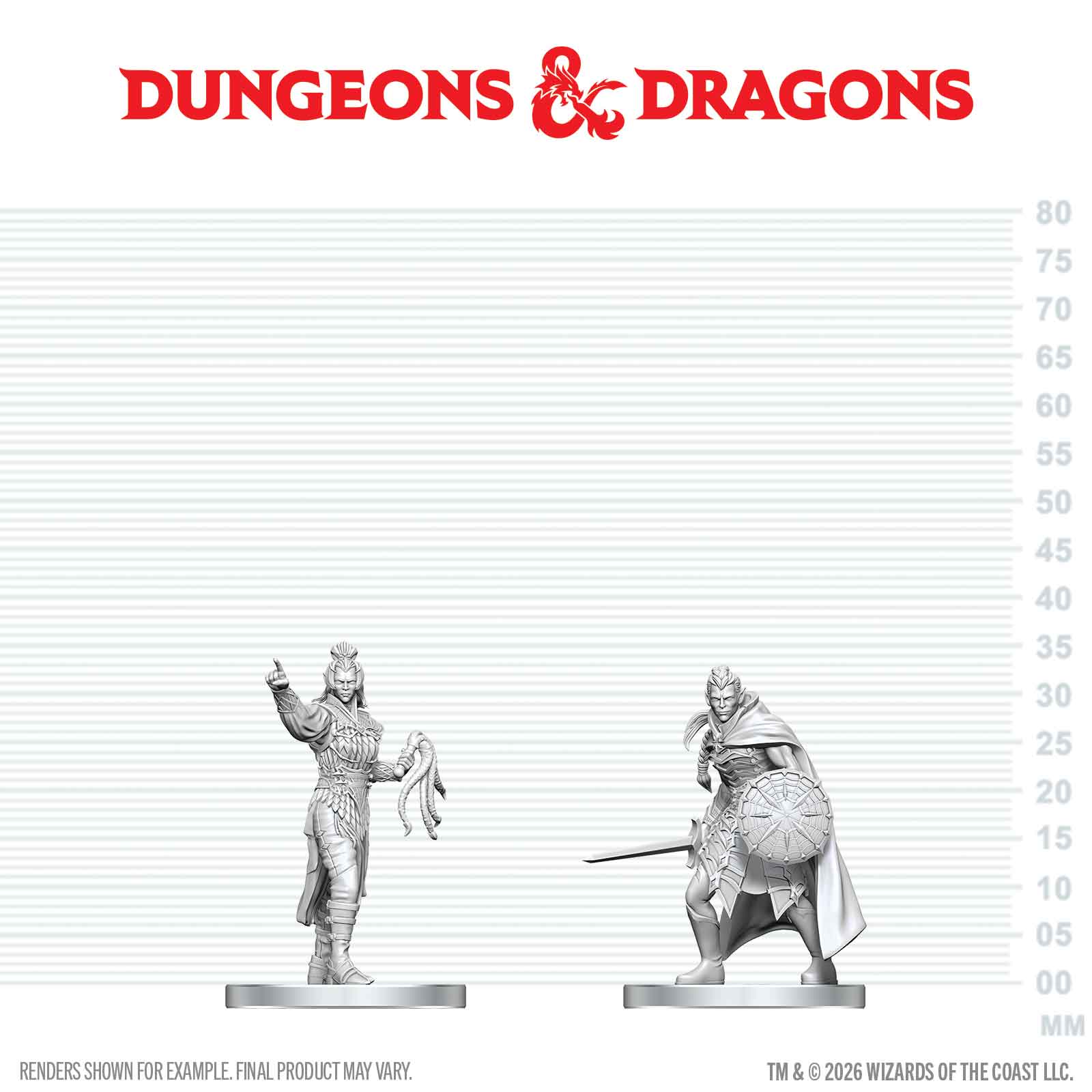 Dungeons & Dragons: Nolzur's Marvelous Unpainted Miniatures - W29 Drow Elite Warrior & Drow Priestess of Lolth