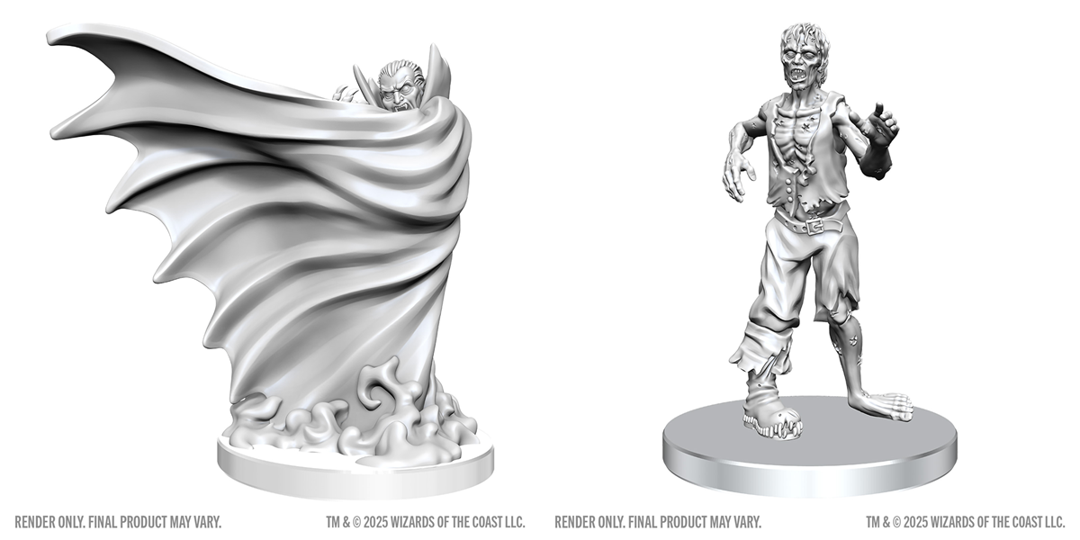 Dungeons & Dragons: Nolzur's Marvelous Unpainted Miniatures - W28 Classic Vampire & Classic Zombie