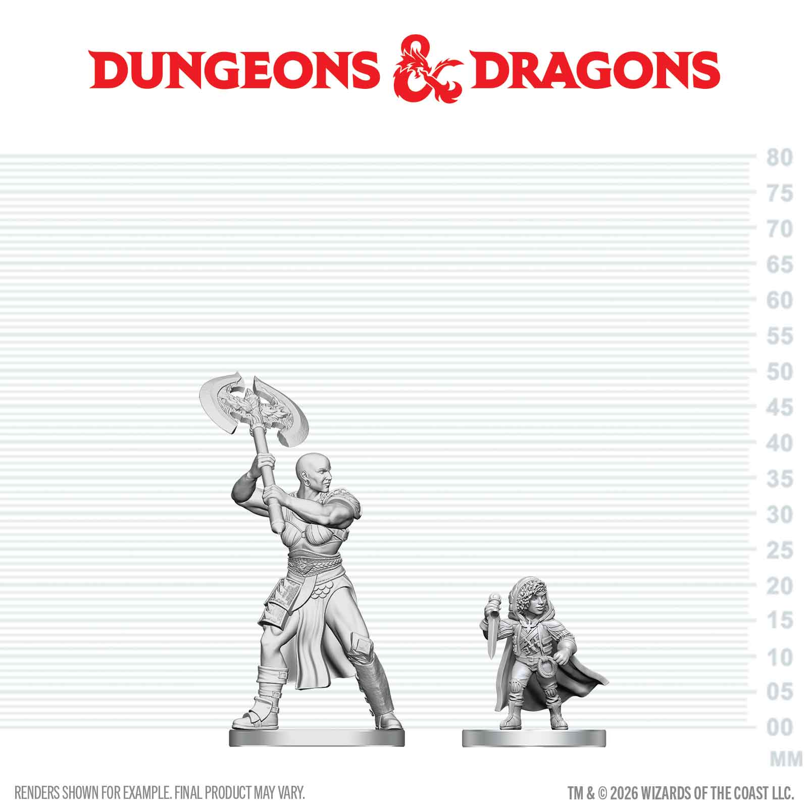 Dungeons & Dragons: Nolzur's Marvelous Unpainted Miniatures - W29 Goliath Barbarian & Halfling Rogue